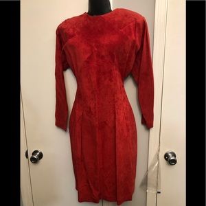Red 100% Genuine Leather Dress (6)
